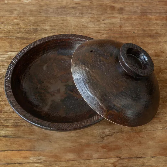 「粋」土鍋 たたき目 丹